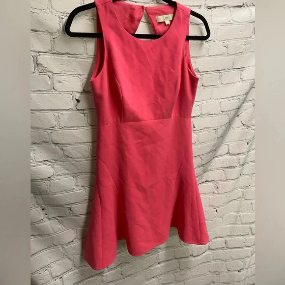 5/$20 LOFT Barbie Pink Spring Picnic Dress with Back Cut Out Women’s Size 0 - Picture 3 of 8